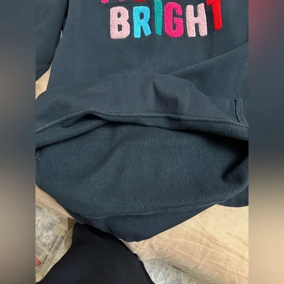 Merry & Bright Chenille Multi Color Applique Cozy Fleece - Picture 6 of 6